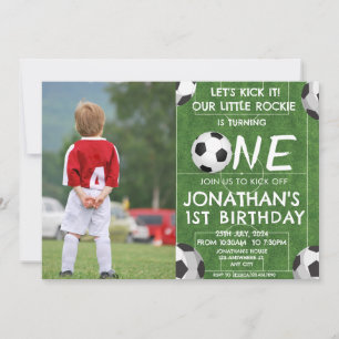 Invitation Garçons Photo Mignons Football Sports Enfants 1er