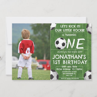 Invitation Garçons Photo Mignons Football Sports Enfants 1er