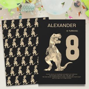 Invitation Garçons T-Rex Dino 8e fête d'anniversaire