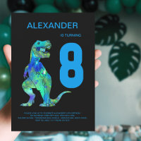 Garçons T-Rex Dinosaure 8ème Anniversaire Fête Ble