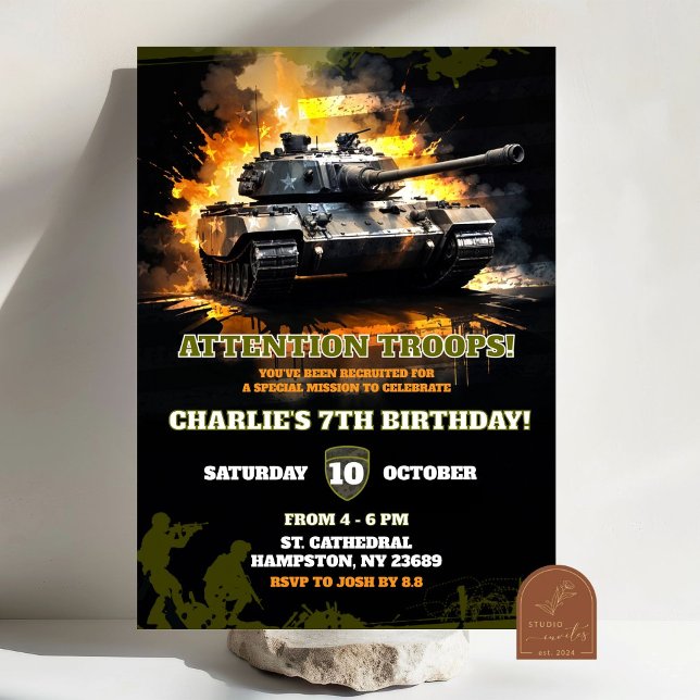 Invitation Garde Combattant Camouflage Anniversaire Garçon (Créateur téléchargé)