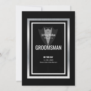 Invitation Garde d'honneur en smoking smoking noir et blanc 