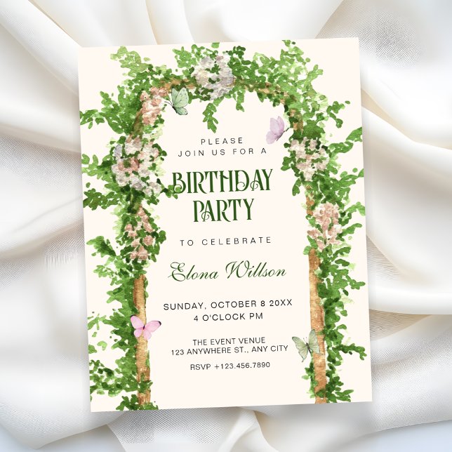 Invitation Garden birthday (Créateur téléchargé)