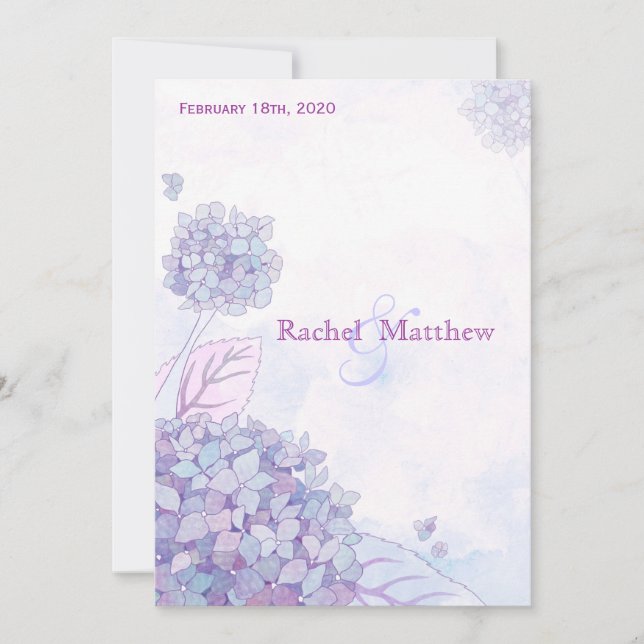 Invitation Garden Hydrangeas Luxe Floral Mariage (Devant)