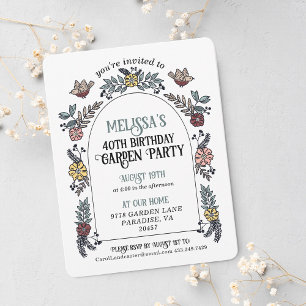 Invitation Garden Party 40e anniversaire