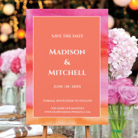 Garden Sunrise Pink Orange Aquarelle Mariage