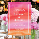 Invitation Garden Sunrise Pink Orange Aquarelle Mariage<br><div class="desc">Assurez-vous que votre suite de faire-part de mariage est aussi tendance et élégante que votre grand jour avec cette aquarelle tropicale colorée au coucher du soleil ou au lever du soleil. Choix parfait pour un lever ou un mariage de jardin de printemps ou d'été, les couleurs rose et orange sont...</div>