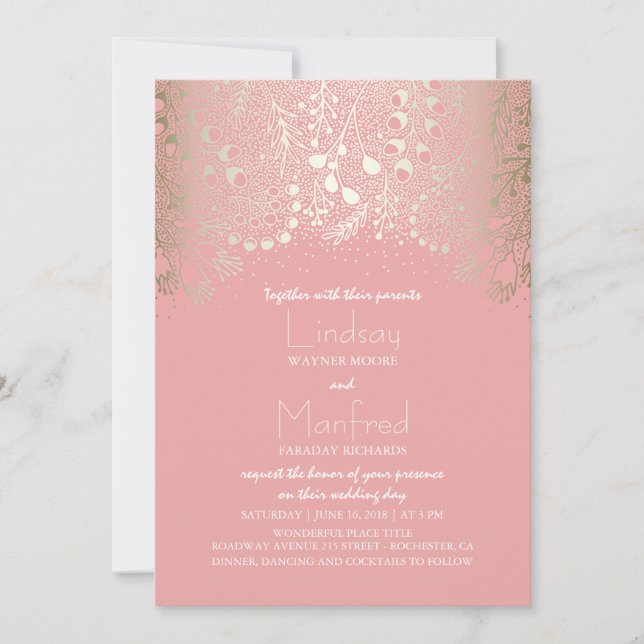 Invitation Garden Wonderland - Enchanted Mariage de bois (Devant)