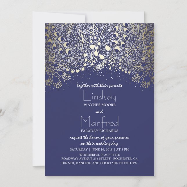 Invitation Garden Wonderland - Mariage floral de la forêt de  (Devant)