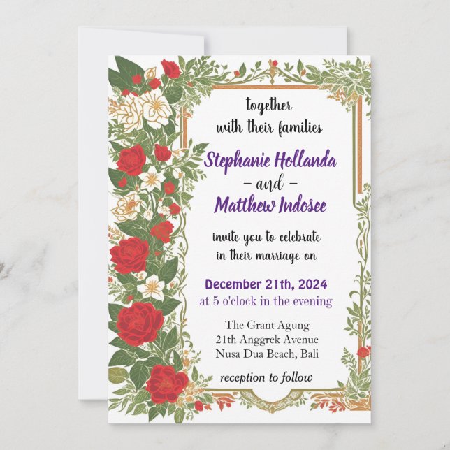 Invitation Gardenia Love Joie Evertemporary Engagement Mariag (Devant)