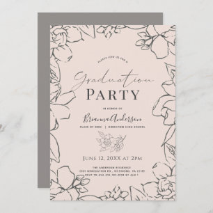 Invitation Gardenia rose Floral Graduation