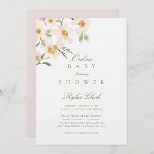 Invitation Gardenia Watercolor Florals Baby shower en ligne