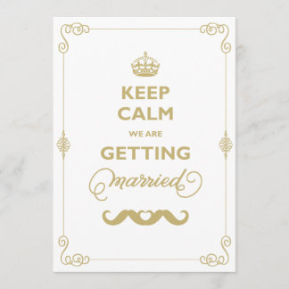 Invitation Gardez Calme Deux Moustaches Mariage Gay Classique