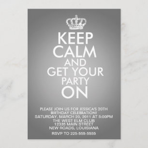 Invitation Gardez l'anniversaire calme
