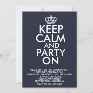 Invitation Gardez le calme Anniversaire