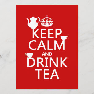 Invitation Gardez le calme et buvez du thé - toutes les coule