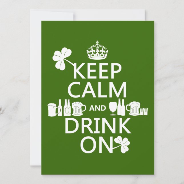Invitation Gardez le calme et buvez (irish st patrick) (Devant)
