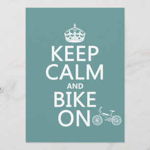 Invitation Gardez le calme et faites du vélo sur (toute