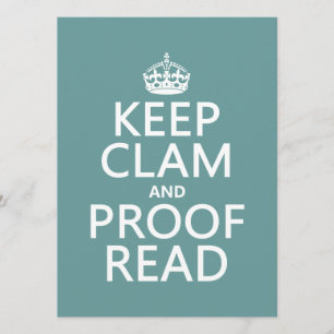 Invitation Gardez le calme et le corrigez sur épreuves