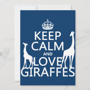 Invitation Gardez le calme et les girafes d'amour - toutes le