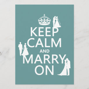 Invitation Gardez le calme et mariez sur (tout arrière - plan