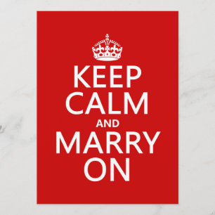 Invitation Gardez le calme et mariez sur (toutes les