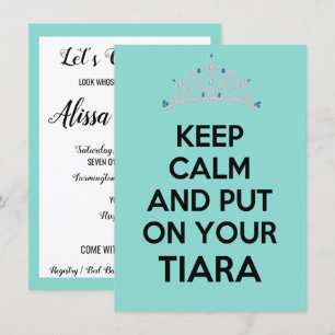 Invitation Gardez le calme Tiara Célébrer la fête de la douch