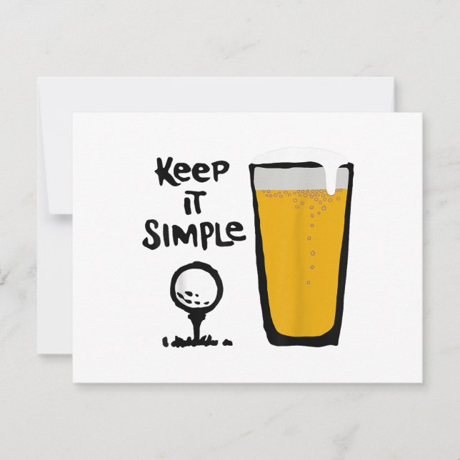 Invitation Gardez-le Simples Bière de Golf Drôle (Devant)