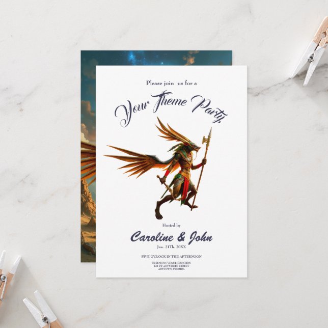 Invitation Gardien de la Porte Céleste – Anubis (Devant/Arrière en situation)