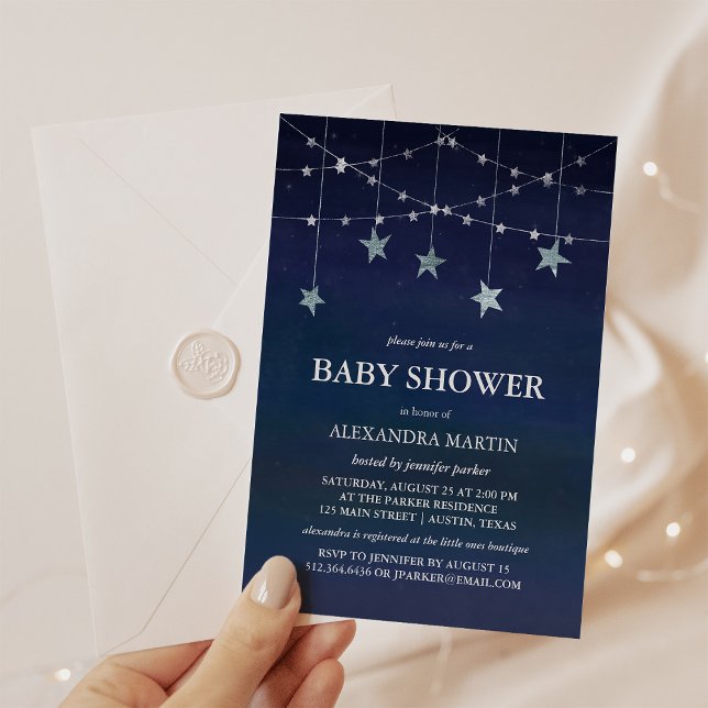 Invitation Garlands Whimsical des étoiles dans le Baby shower (Créateur téléchargé)