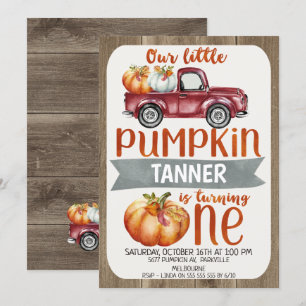 Invitation Garys Little Citrouille 1er anniversaire Invitatio
