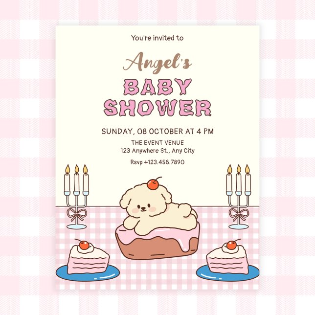 Invitation Gâteau adorable pour baby shower (Créateur téléchargé)
