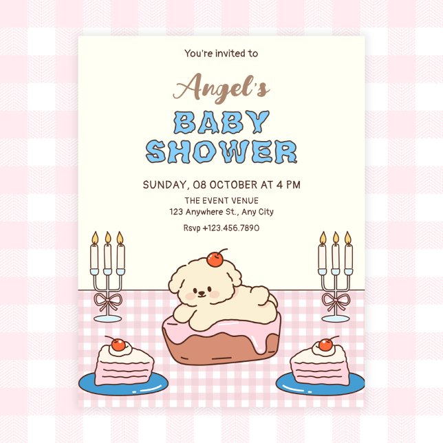 Invitation Gâteau adorable pour une baby shower (Créateur téléchargé)