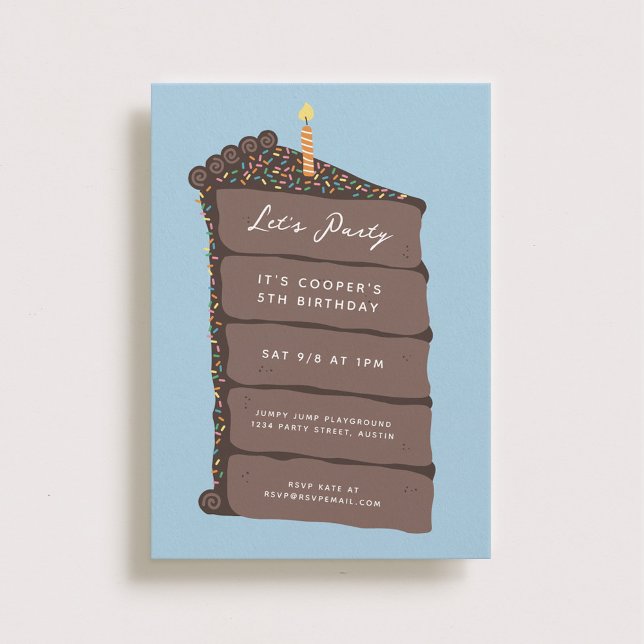 Invitation Gâteau au chocolat fête d'anniversaire (Créateur téléchargé)