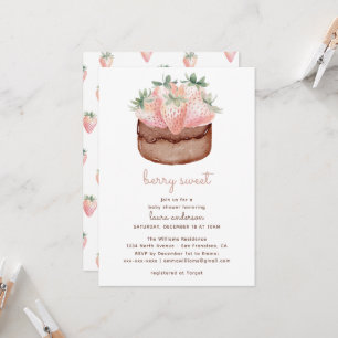 Invitation Gâteau aux fraises sucré Baby Shower