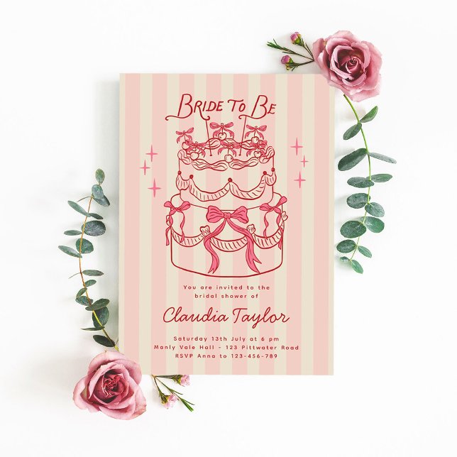 Invitation Gâteau avec Cerise sur le Haut Chic Enterrement de (Créateur téléchargé)