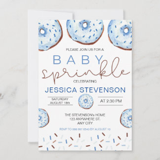 Invitation Gâteau bébé arc-en-ciel Shower à l'eau