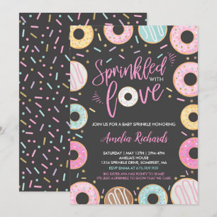 Invitation Gâteau Bébé Saupoudré D'Amour