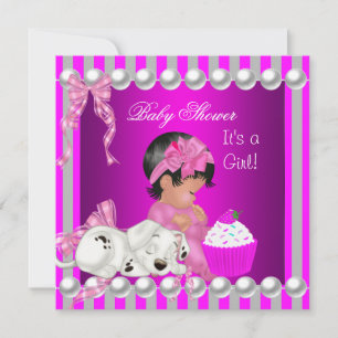 Invitation Gâteau cupcake Fille de douche de bébé mignonne ra