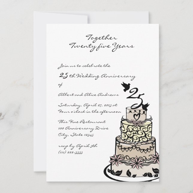 Invitation Gâteau d'anniversaire (Devant)