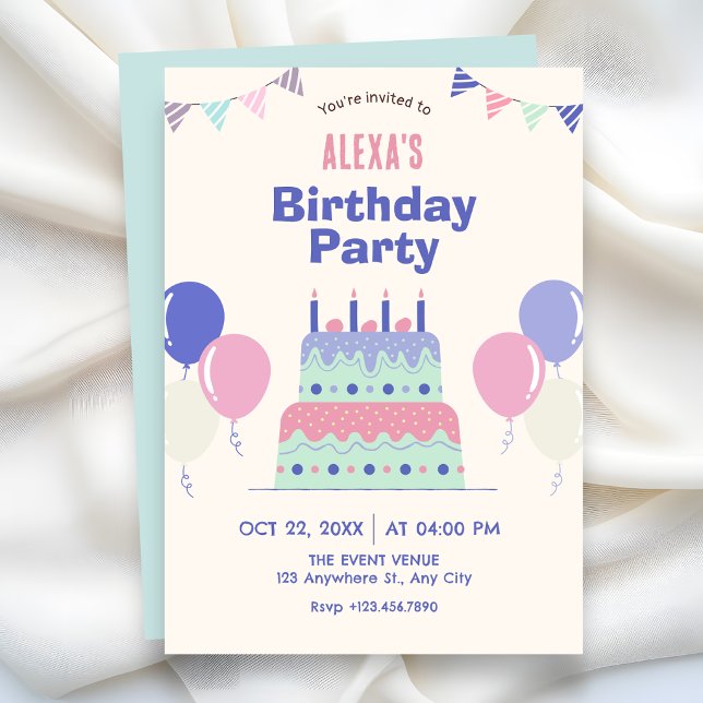 Invitation Gâteau d'anniversaire  (Créateur téléchargé)