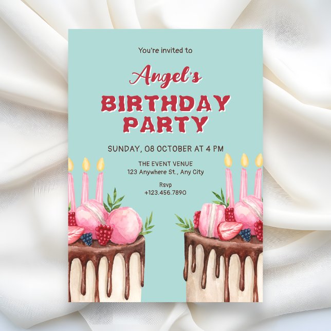 Invitation Gâteau d'anniversaire  (Créateur téléchargé)