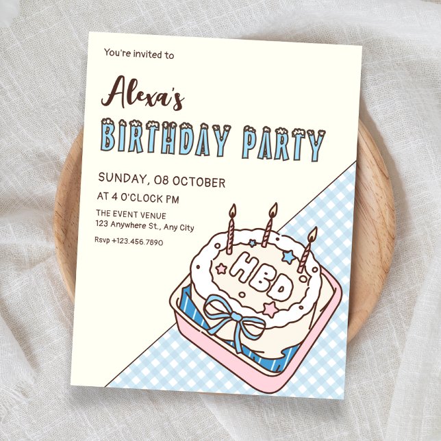Invitation Gâteau d'anniversaire  (Créateur téléchargé)