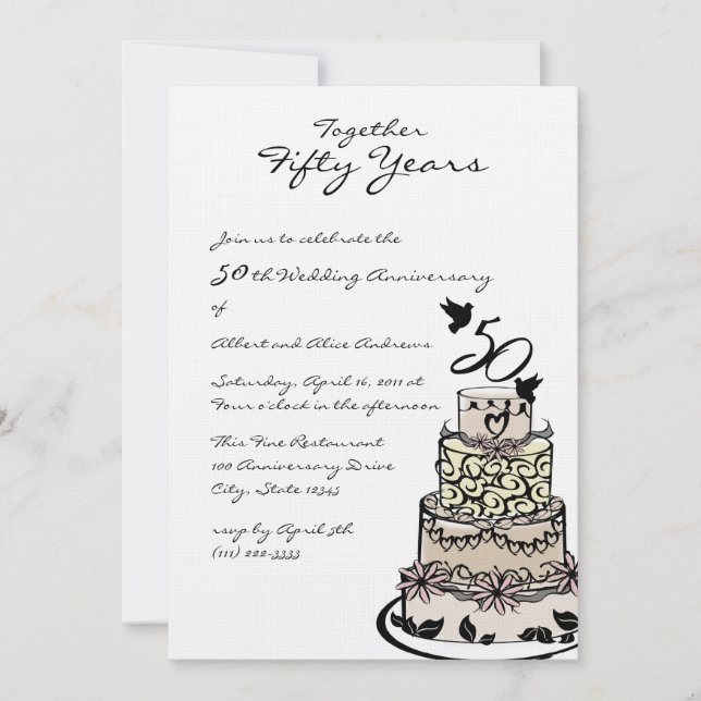 Invitation Gâteau d'anniversaire (Devant)