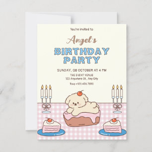 Invitation Gâteau d'anniversaire adorable 