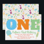 Invitation Gâteau d'anniversaire de filles pastel de paillett<br><div class="desc">Cartes d'invitation d'anniversaire avec des paillettes et de la crème glacée</div>