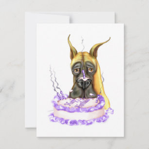 Invitation Gâteau d'Anniversaire de Great Dane Fawn