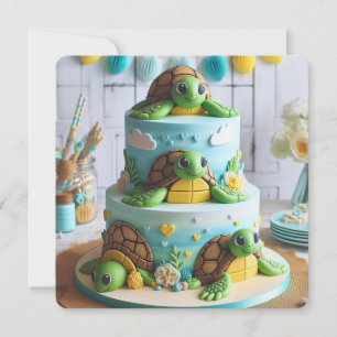 Invitation Gâteau d'anniversaire fantaisiste sur le thème de 