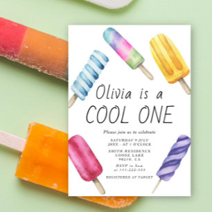 Invitation Gâteau d'anniversaire pour enfants glace à l'eau c