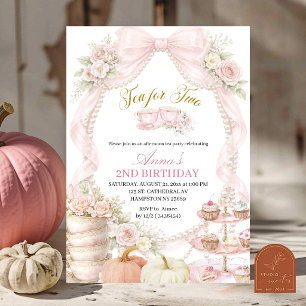 Invitation Gâteau de citrouille d'automne et thé pour deux an